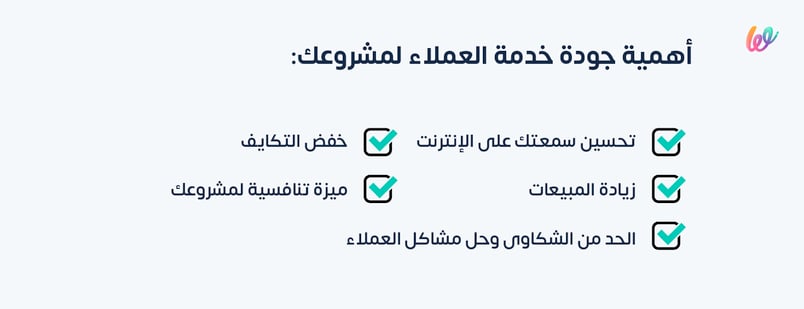 أهمية جودة خدمة العملاء لمشروعك