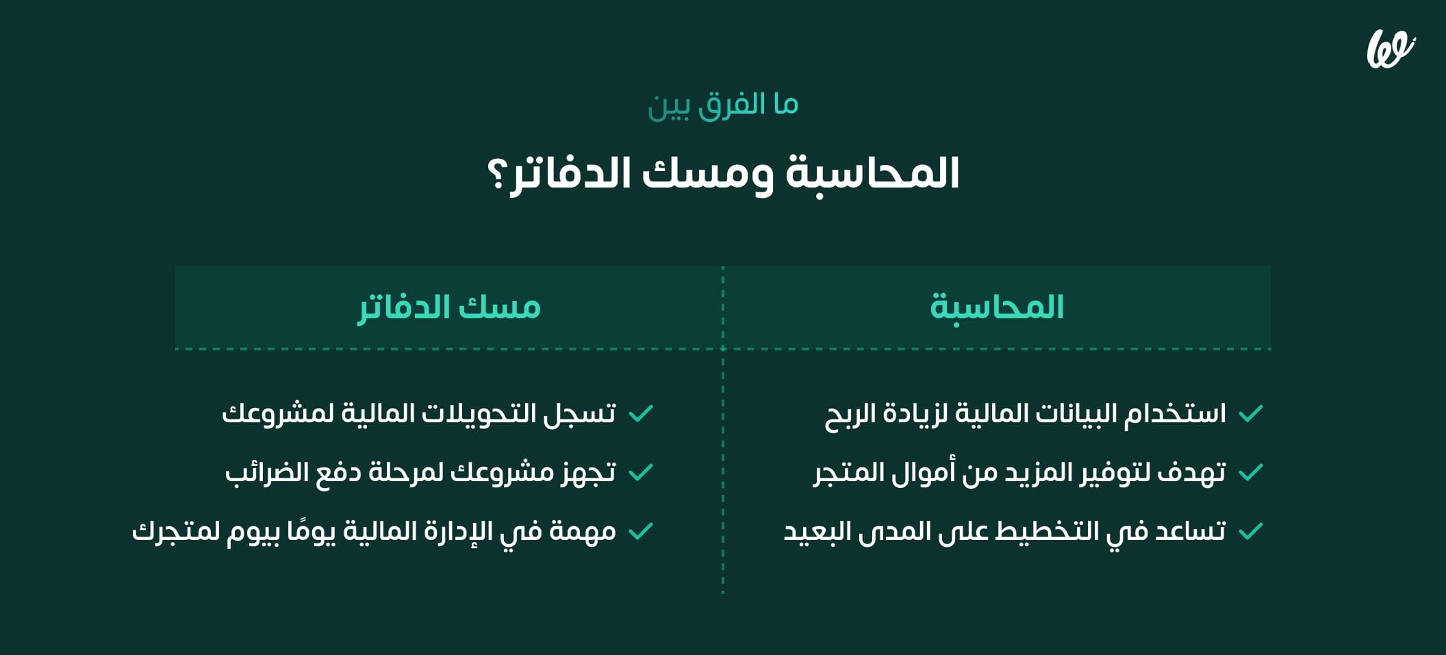 الفرق بين المحاسبة المالية ومسك الدفاتر